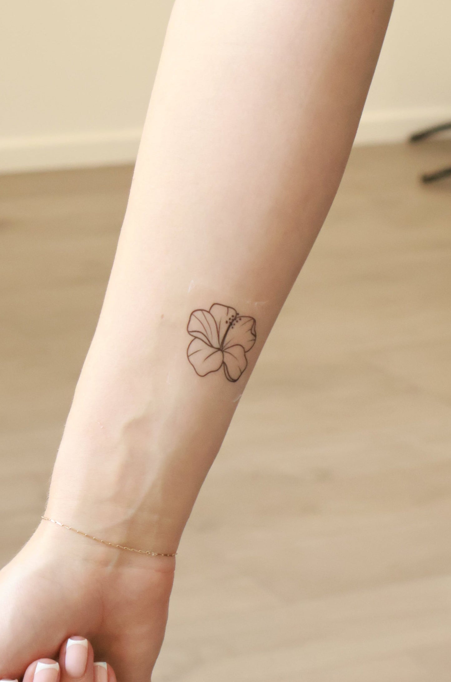 Hibiscus flower temporary tattoo