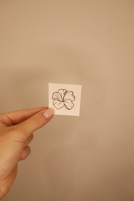 Hibiscus flower temporary tattoo