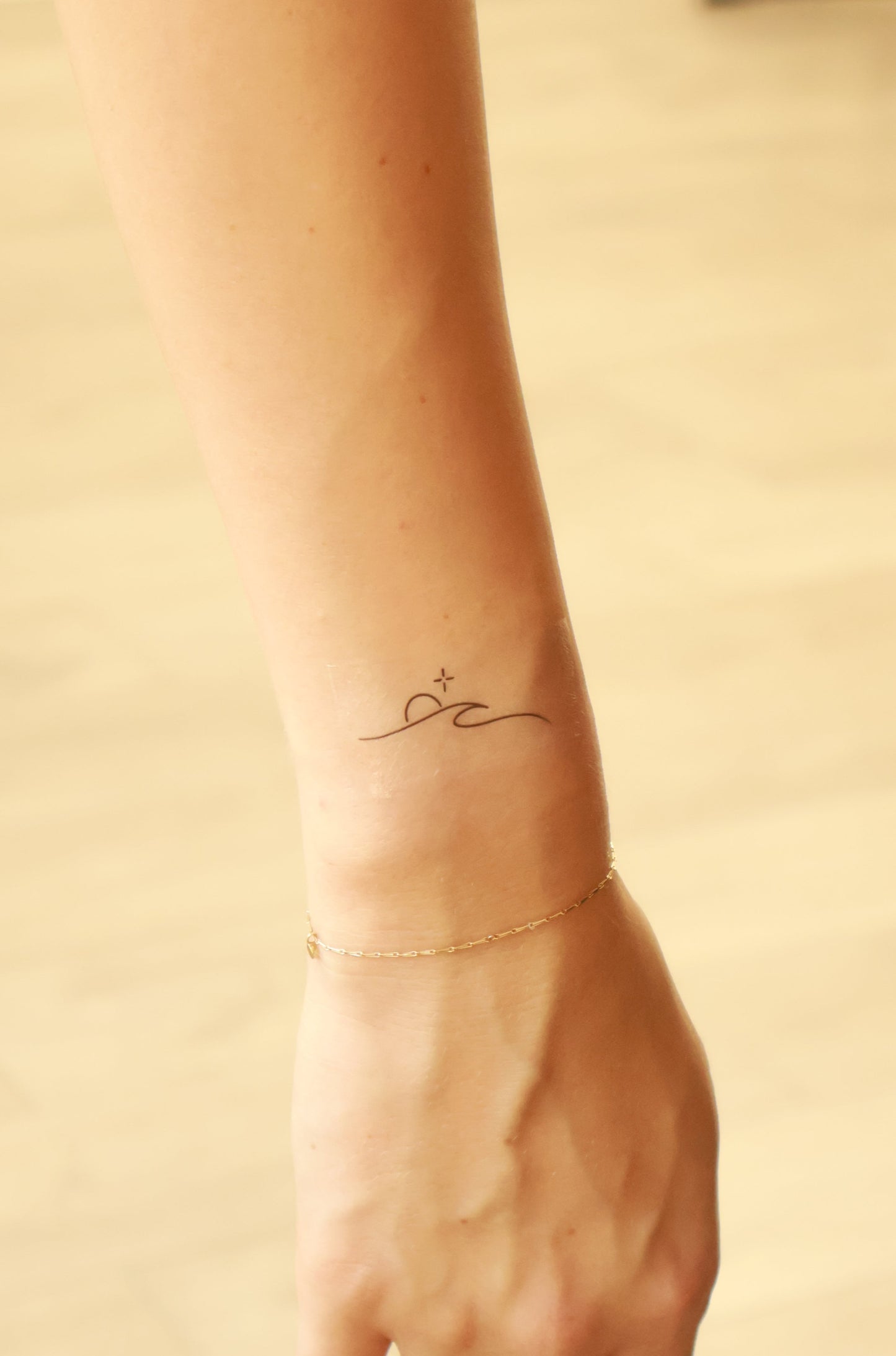 Wave temporary tattoo