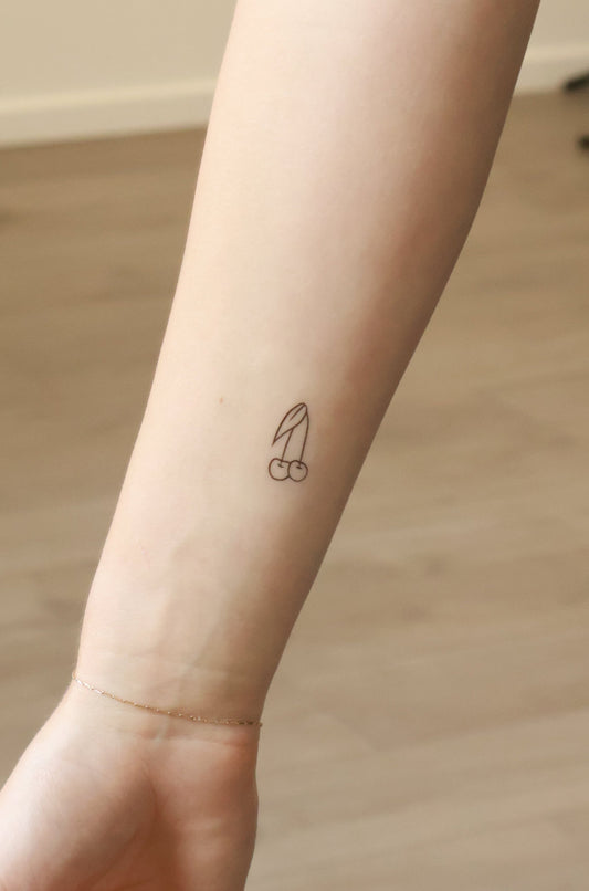 Cherry temporary tattoo