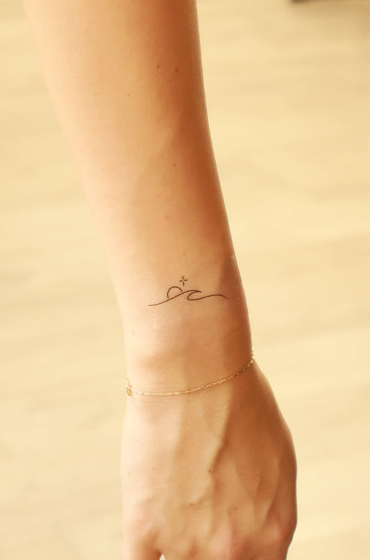 Wave temporary tattoo
