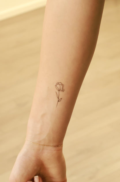 Peony Temporary Tattoo