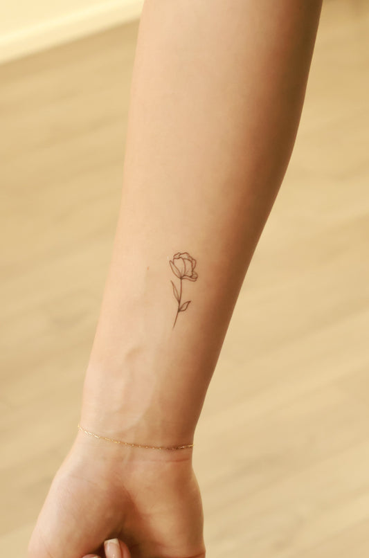 Peony Temporary Tattoo