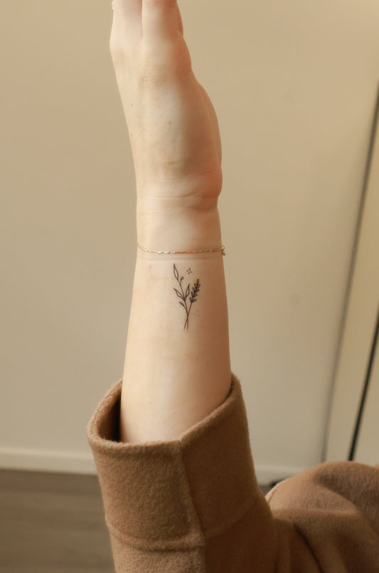 Lavender Temporary Tattoo